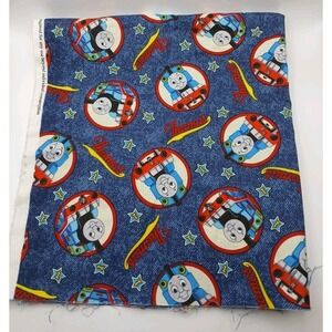 100% Cotton Fabric Thomas the Tank Engine Train Material Remnant 44" x 22"